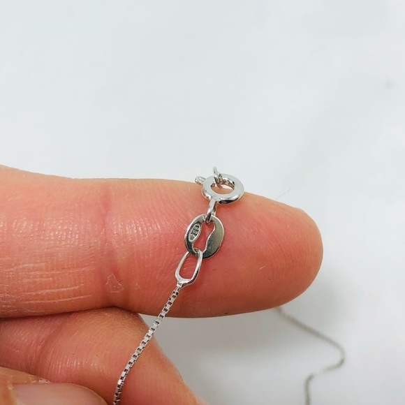 925 Sterling Silver Necklace Chain 19” Big Pendant White CZ Turkish Handmade - Picture 9 of 9